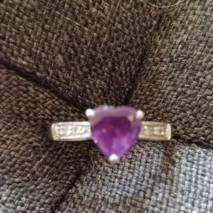 Silver and amethyst ring